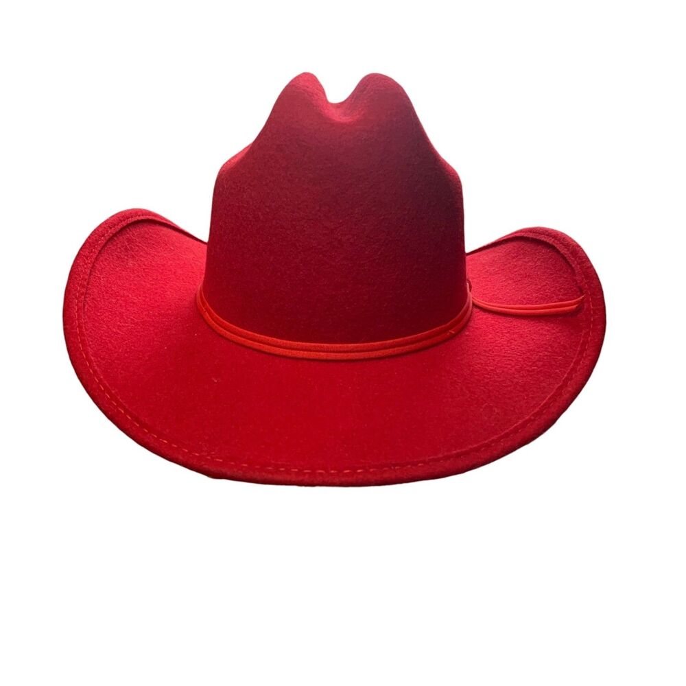 Eddy Bros Youth Red Felted Wool Ranger Western Cowgirl Hat L Rodeo Festival